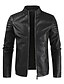 cheap Men’s Furs &amp; Leathers-Men&#039;s Faux Leather Jacket Daily Wear Work Winter Long Coat Regular Fit Warm Casual Casual Daily Jacket Long Sleeve Pure Color With Belt Black Navy Blue