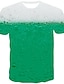 baratos camiseta 3d masculina-Camiseta masculina estampada cerveja gola redonda manga curta laranja estampa diária tops streetwear camisetas engraçadas