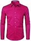 cheap Men&#039;s Dress Shirts-Men&#039;s Dress Shirt Button Up Shirt Collared Shirt Black White Pink Long Sleeve Plain Collar Spring &amp;  Fall Fall &amp; Winter Wedding Party Clothing Apparel