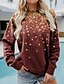 cheap Hoodies &amp; Sweatshirts-Women&#039;s Print Fashion Spring, Fall, Winter, Summer Standard Wine Red Green