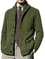 cheap Men&#039;s Cardigan Sweater-Men&#039;s Sweater Cardigan Sweater Ribbed Knit Cropped Knitted Solid Color V Neck Basic Stylish Outdoor Daily Clothing Apparel Fall Winter Army Green Khaki M L XL / Cotton / Long Sleeve / Long Sleeve
