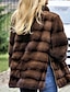 cheap Women&#039;s Furs &amp; Leathers-Women&#039;s Faux Fur Coat Warm Breathable Outdoor Street Holiday Going out Pocket Single Breasted Stand Collar Active Fashion Comfortable Street Style Solid Color Regular Fit Outerwear Long Sleeve Winter