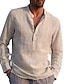 cheap Men&#039;s Casual Shirts-Men&#039;s Shirt Solid Color Pocket Classic Pure Color Long Sleeve Street Regular Fit Tops Cotton Sporty Simple Sportswear Modern Style V Neck Light Blue Wine Casual