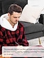 cheap Super Sale-Women&#039;s Couple&#039;s Pajamas Nightgown Wearable Blanket Hoodie Blanket Comfort Oversized Plush Grid / Plaid Pure Color Fleece Party Home Christmas Hoodie Gift Long Sleeve Pocket Winter Fall Lake blue