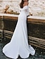 Недорогие Свадебные платья-простые свадебные платья для приема, атласные свадебные платья с рюшами и рюшами, 2024, с длинными рукавами и шлейфом «русалка», с открытыми плечами