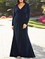 cheap Plus Size Bridesmaid Dresses-Mermaid / Trumpet Plus Size Curve Formal Dresses Minimalist Dress Formal Floor Length Long Sleeve V Neck Stretch Chiffon with Ruched Pure Color 2023
