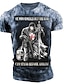 Χαμηλού Κόστους ανδρικό μπλουζάκι 3d-Ανδρικά Μπλουζάκι Γραφικά μπλουζάκια Slogan T Shirts ταλαιπωρημένο μπλουζάκι Σταυρός Ναΐτη Στρατιώτης Στρογγυλή Ψηλή Λαιμόκοψη Ρουμπίνι Θαλασσί Καφέ Πράσινο του τριφυλλιού Γκρίζο 3D εκτύπωση
