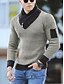 cheap Men&#039;s Pullover Sweater-Men&#039;s Pullover Sweater Waffle Knit Cropped Knitted Solid Color Crew Neck Basic Stylish Outdoor Daily Fall Winter Black Khaki M L XL / Cotton / Long Sleeve