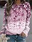 cheap Women&#039;s Hoodies &amp; Sweatshirts-Women&#039;s Sweatshirt Pullover Active Streetwear Print Green Blue Purple Floral Daily Round Neck Long Sleeve S M L XL XXL 3XL