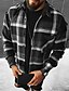 cheap Flannel Shirts-Men&#039;s Shirt Flannel Shirt Overshirt Lattice Turndown Black / White White gray Black+Red+Dark Grey Green Blue Long Sleeve Outdoor Street Tops Fashion Casual Comfortable