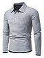 billige Klassisk poloskjorte for menn-Herre POLO T-skjorte Golf skjorte Avslappet Daglig Klassisk krage Kneppet krage Langermet Fritid Fargeblokk Knapp foran Vår sommer Normal Svart Hvit Navyblå lysegrå POLO T-skjorte