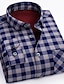 cheap Flannel Shirts-Men&#039;s Shacket Dark Red Brown Green Long Sleeve Plaid / Striped / Chevron / Round Classic Collar Fall / Winter Vacation Corporate Clothing Clothing Apparel Print