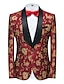cheap Tuxedo Suits-Black White Pink Men&#039;s Party Prom Tuxedos 2 Piece Floral Jacquard Shawl Collar Slim Fit Single Breasted One-button 2024