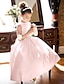 preiswerte Kleider für die Blumenmädchen-A-Linie Knöchellänge Blumenmädchenkleid Erstkommunion Mädchen Süßes Ballkleid Satin mit Schleife(n) Elegant Fit 3-16 Jahre