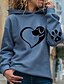 cheap Women&#039;s Hoodies &amp; Sweatshirts-Women&#039;s Pullover Hoodie Sweatshirt Pullover Dog Heart Print Daily Sports Hot Stamping Active Streetwear Clothing Apparel Hoodies Sweatshirts  Green Blue