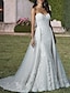 cheap Wedding Dresses-Engagement Formal Wedding Dresses Two Piece Sweetheart Strapless Court Train Lace Bridal Gowns With Sequin Appliques 2024