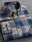 billiga Businessskjortor för män-Herr Skjorta Knapp upp skjorta Rutig skjorta Skjorta med krage A B C Långärmad Skotsk pläd Krage Vår Vinter Bröllop Arbetskläder Kläder Button-Down