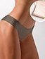 preiswerte Unterhosen-Unsichtbare nahtlose Unterwäsche der Frauen Eisseide-Yoga-Schlüpfer mit halber Rückenabdeckung, reine Farbe, Grundschlüpfer