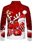 cheap Graphic Polo-Men&#039;s Collar Polo Shirt Golf Shirt Santa Claus Elk Snowflake Turndown Red 3D Print Christmas Street Short Sleeves Zipper Print Clothing Apparel Fashion Designer Casual Breathable / Summer / Spring