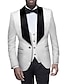 billige Tuxedo dresser-svart hvit rosa herrefest prom smoking 3 deler jacquard ensfarget sjalkrage standard passform enkeltspent enknapps 2024
