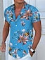 cheap Hawaiian Shirts-Men&#039;s Shirt Summer Hawaiian Shirt Graphic Floral Hawaiian Aloha Design Turndown Light Yellow Light Pink Black White Light Blue Print Outdoor Street Short Sleeve Button-Down Clothing Apparel Fashion