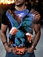 cheap Men&#039;s 3D Tee-Men&#039;s T Shirt Eagle Animal Crew Neck Short Sleeve Street Print Tops Sportswear Casual Fashion Comfortable Blue Summer Spring Graphic Tees