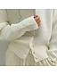 Χαμηλού Κόστους Πουλόβερ-Γυναικεία Πουλόβερ πουλόβερ Ζιβάγκο Με βελονάκι Πλέκω Πλεκτό Κουμπί Πλεκτό Φθινόπωρο Χειμώνας Με κοψίματα Καθημερινά Αργίες Στυλάτο Καθημερινό Μακρυμάνικο Συμπαγές Χρώμα Λευκό Τ M L