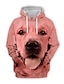 billiga Tröjor för herr-huvtröjor herr huvtröja med grafiska tryck för hund med lång ärm känguruficka hoodie khaki casual daglig sport sportkläder pullover hoodie