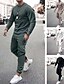 cheap Men&#039;s Tracksuits-Men&#039;s Tracksuit Sweatsuit Green Black Pink khaki Grey Crew Neck Solid Color Sports &amp; Outdoor Casual Clothing Apparel Hoodies Sweatshirts