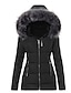 cheap Women&#039;s Puffer&amp;Parka-Women&#039;s Puffer Jacket Winter Jacket Winter Coat Comfortable Casual Daily Casual Daily Weekend Fur Collar Fleece Lined Zipper Hoodie Daily Comtemporary Stylish Simple Solid Color Regular Fit Outerwear