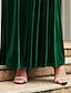 cheap Velvet Dresses-Women&#039;s Party Dress Velvet Dress Emerald Green Dress Long Dress Maxi Dress Black Wine Green Long Sleeve Pure Color Lace up Spring Fall Winter Round Neck Fashion Winter Dress Fall Dress Spring Dress