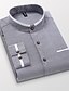 cheap Men&#039;s Dress Shirts-Men&#039;s Dress Shirt Solid Color Standing Collar Blue Light Blue Gray White Daily Work Long Sleeve Button-Down Clothing Apparel Streetwear Simple Casual Slim Fit