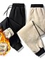 cheap Sweatpants-Men&#039;s Sherpa Sweatpants Winter Pants Trousers Drawstring Elastic Waist Solid Color Windproof Comfort Casual Daily Streetwear Cotton Blend Sports Fashion Black Gray Micro-elastic
