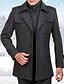 cheap Men&#039;s Trench Coat-Men&#039;s Winter Coat Wool Coat Overcoat Business Casual Winter Wool Windproof Warm Outerwear Clothing Apparel Active Chic &amp; Modern Solid Colored Rolled collar