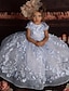 cheap Flower Girl Dresses-A-Line Floor Length Flower Girl Dress First Communion Girls Cute Prom Dress Polyester with Beading Floral / Flower Fit 3-16 Years