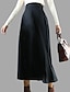 cheap Plain Skirts-Women&#039;s Swing Work Skirts Long Skirt Maxi Skirts Pocket Solid Colored Office / Career WorkWear Fall &amp; Winter Polyester Streetwear Basic Casual Black Wine Red