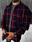 cheap Flannel Shirts-Men&#039;s Flannel Shirt Shirt Jacket Shacket Fleece Shirt Shirt Overshirt Plaid Turndown Red Black Hot Stamping Outdoor Street Long Sleeve Button-Down Print Clothing Apparel Fashion Designer Casual Big