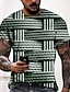 cheap Men&#039;s 3D Tee-Men&#039;s T shirt Tee Tee Graphic Round Neck Green Blue Brown Gray 3D Print Casual Daily Short Sleeve 3D Print Clothing Apparel Fashion Cool Designer Comfortable / Summer / Summer