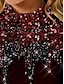 preiswerte Blusen und Hemden für Damen-Damen Hemd Bluse Farbverläufe Funkelnd Bedruckt Casual Strassenmode Druck Weihnachten Langarm Rollkragen Stehkragen Rote