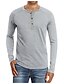 cheap Men&#039;s Casual T-shirts-Men&#039;s Henley Shirt Tee Plain Henley Casual Sports Long Sleeve Button-Down Clothing Apparel Fashion Streetwear Casual