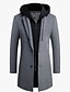 cheap Men&#039;s Jackets &amp; Coats-Men&#039;s Overcoat Trench Coat Winter Regular Woolen Plain Business Casual Outdoor Street Business Navy Camel Gray Black / Daily / Warm / Wrinkle Reduction / Thermal Warm / Pocket