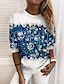 voordelige Dameshoodies &amp; sweatshirts-Dames Sweatshirt Stoppen Gestreept Afdrukken Casual Sport 3D-afdrukken Actief Streetwear Hoodies Sweatshirts Klaver blauw Paars