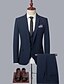 cheap Suits-Black Navy Blue Sky Blue Men&#039;s Wedding Suits Solid Colored 3 Piece Standard Fit Single Breasted One-button 2024