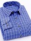 cheap Flannel Shirts-Men&#039;s  Dress Shirt Tartan Turndown Blue Yellow Royal Blue Navy Blue Blue / White  Outdoor Street Long Sleeve Button-Down Clothing Apparel Cotton Fashion Breathable Comfortable