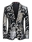 זול בלייזר וז&#039;קט-בלייזר מסיבות אופנה לגברים במידות גדולות בהתאמה רגילה סטנדרטי פרחוני בעל כפתור אחד שחור לבן אדום בורדו כחול 2024
