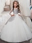cheap Flower Girl Dresses-Ball Gown Floor Length Flower Girl Dress Birthday Girls Cute Prom Dress Satin with Lace Mini Bridal Fit 3-16 Years