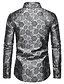 cheap Dress Shirts-Men&#039;s Satin Silk Shirt Shirt Graphic Turndown Maroon Gold Navy Blue Gray Black Outdoor Casual Long Sleeve Button-Down Clothing Apparel Fashion Casual Breathable Comfortable / Summer