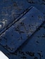billige Jakkesæt-sort/mørk marineblå herre galladragter bryllupsfest dragter trykt banket middag galla beklædning 3-delt jakkesæt standard pasform enkeltradet to-knapper 2024