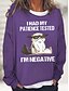 cheap Hoodies &amp; Sweatshirts-Women&#039;s Sweatshirt Pullover Active Streetwear Black Blue Purple Cat I HAD MY PATIENCE TESTED Sports Round Neck Long Sleeve S M L XL XXL 3XL