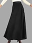 cheap Plain Skirts-Women&#039;s Swing Work Skirts Maxi Skirt Black Wine Red Skirts Pocket Streetwear Basic Casual Office / Career WorkWear M L XL